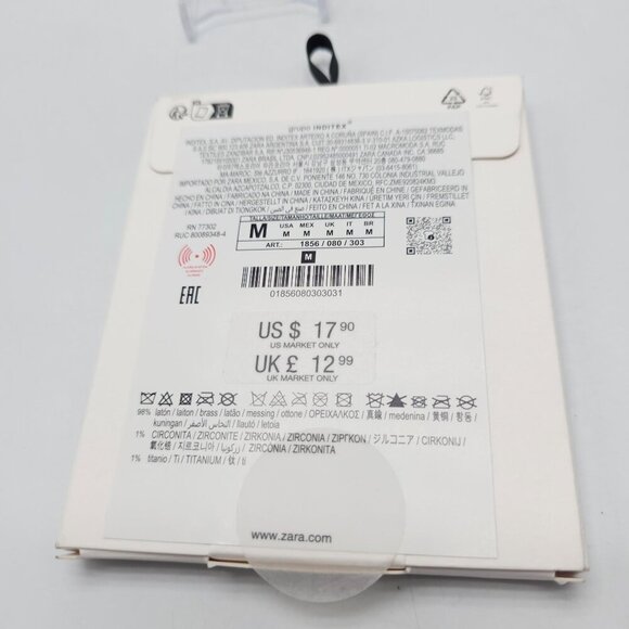 Zara Gold Tone Mini Hoop Earrings "Monday To Friday" Collection READ ME - Picture 4 of 5